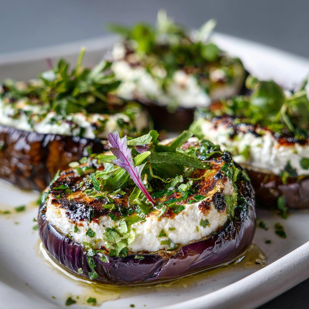 Aubergine Rôtie Ricotta Sucrée Salée