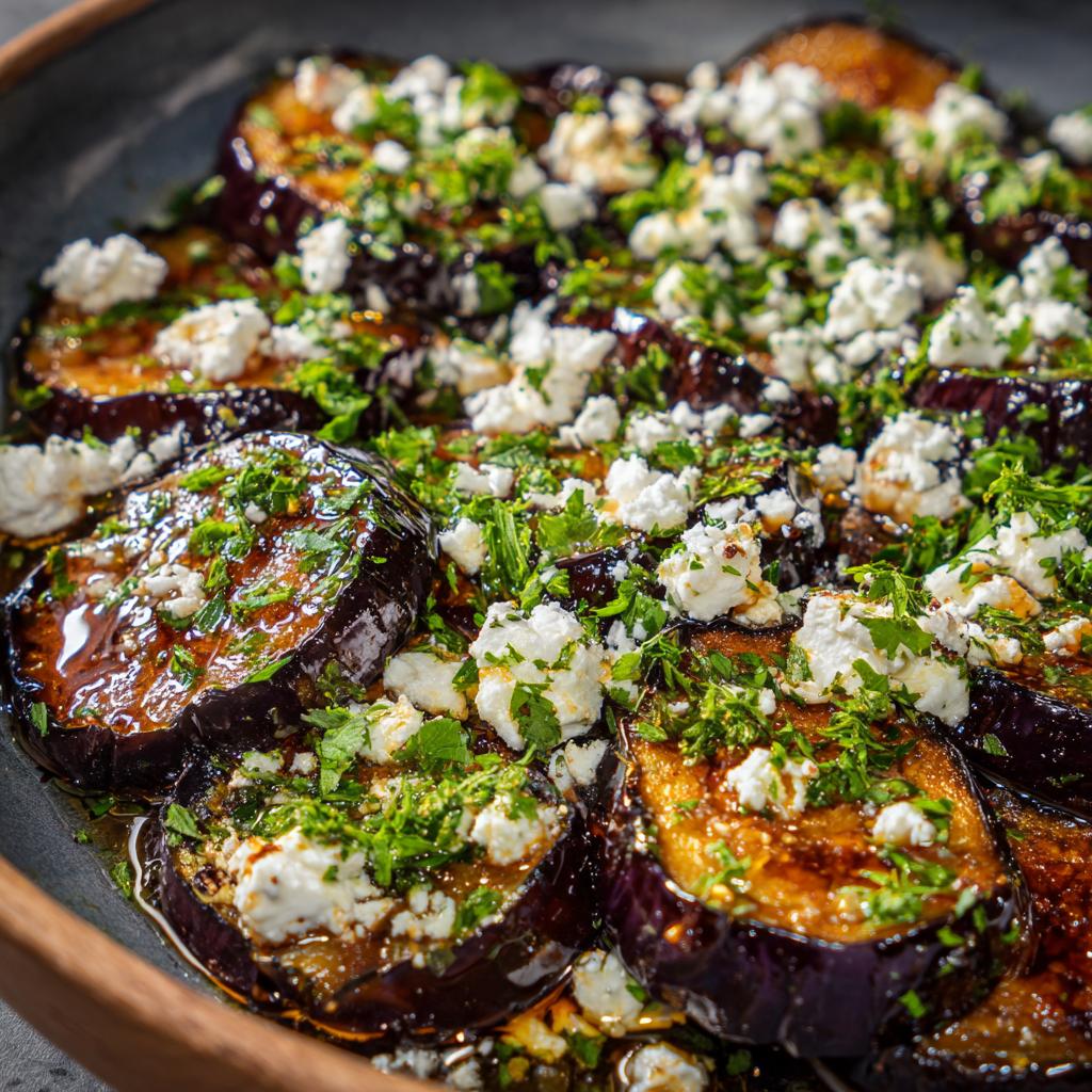 Aubergine au Miel et Feta
