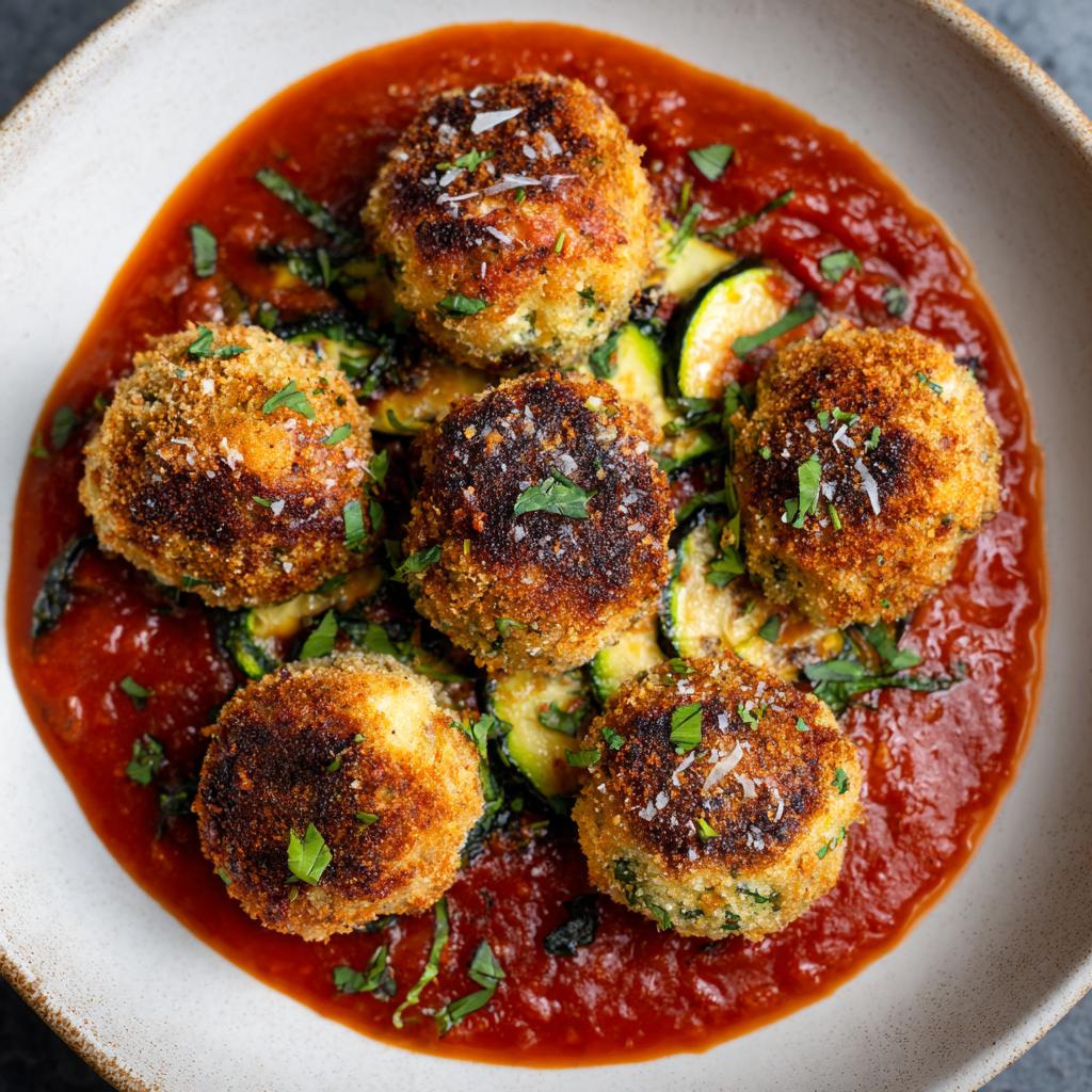 Boulettes de Courgettes et Feta avec Sauce Tomate - detail 1
