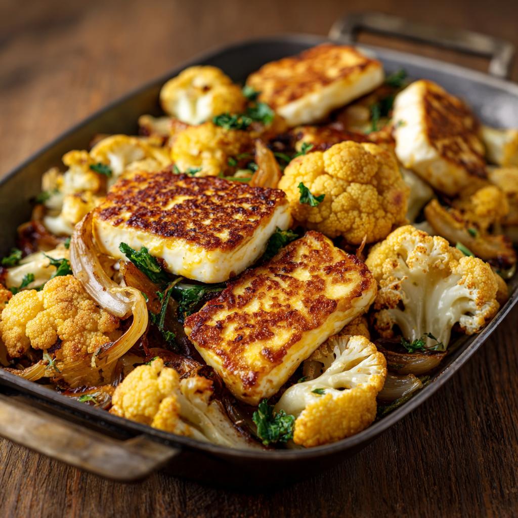 Chou-fleur rôti au miel et halloumi au curry - detail 1