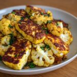 Chou-fleur rôti au miel et halloumi au curry