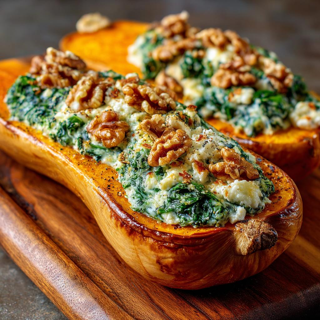 Courge Butternut Farcie aux Épinards, Feta et Crème - detail 1