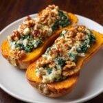 Courge Butternut Farcie aux Épinards, Feta et Crème