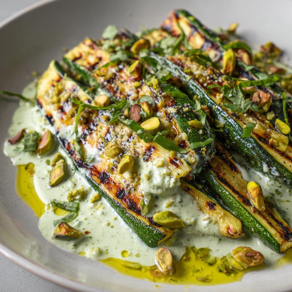 Courgettes Grillées avec Sauce Burrata aux Pistaches - detail 1