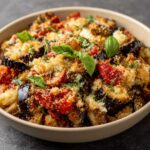 Crumble de Tomates, Aubergines et Mozzarella