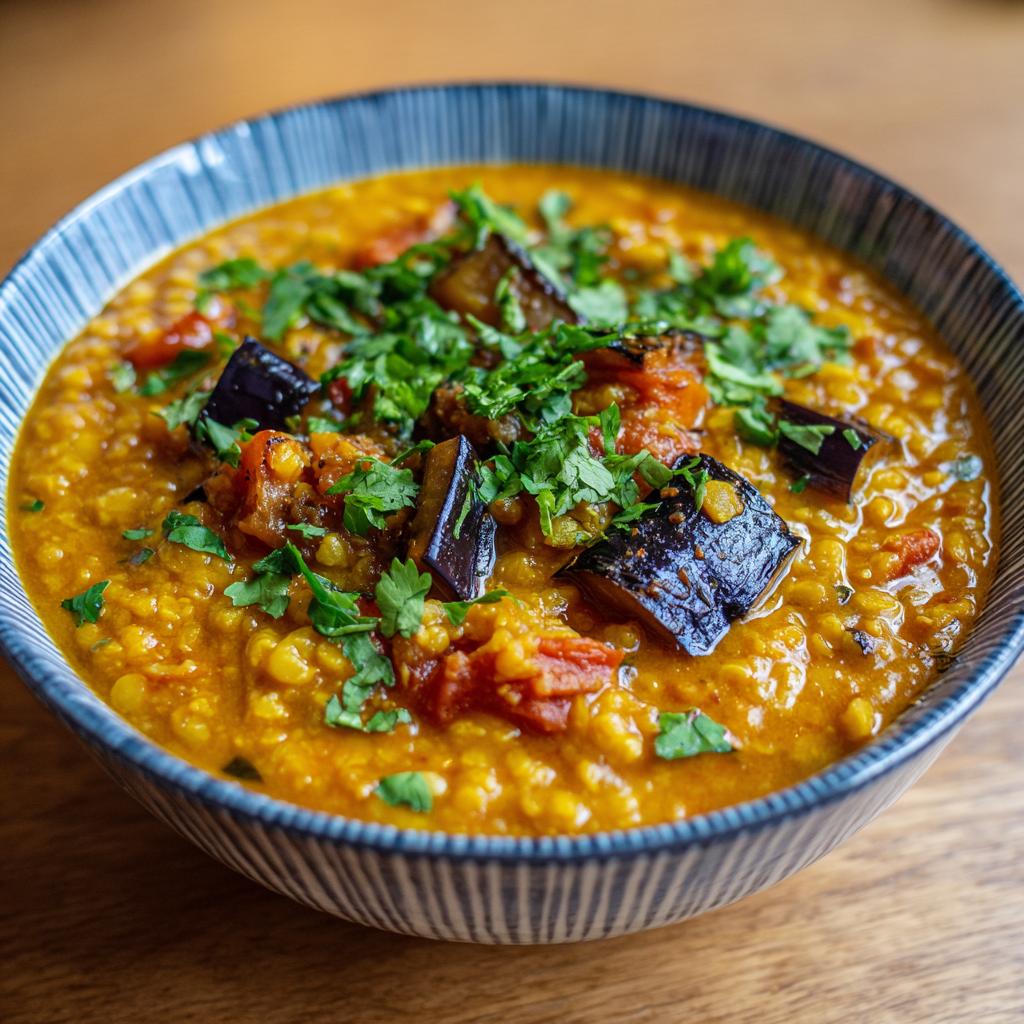 Dahl de Lentilles aux Tomates et Aubergines - detail 1