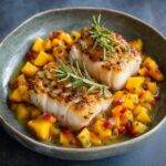 Filet de Cabillaud à la Pêche et Romarin