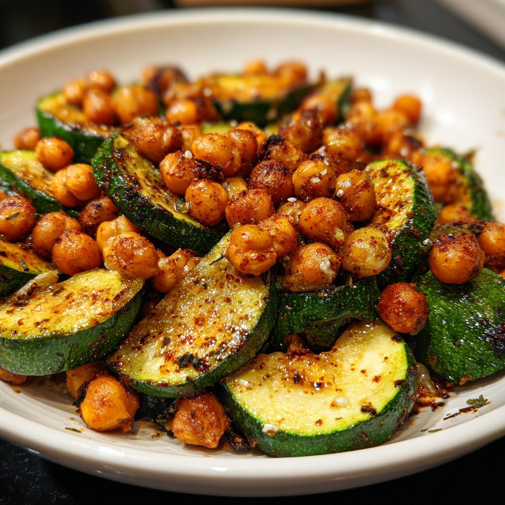 Pois chiches rôtis et courgettes - detail 1