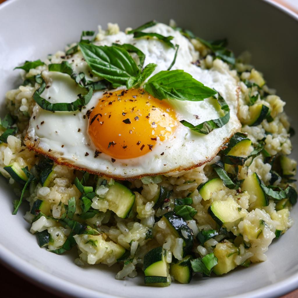 Riz aux Courgettes et Basilic avec Œuf - detail 1