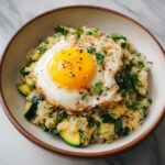 Riz aux Courgettes et Basilic avec Œuf
