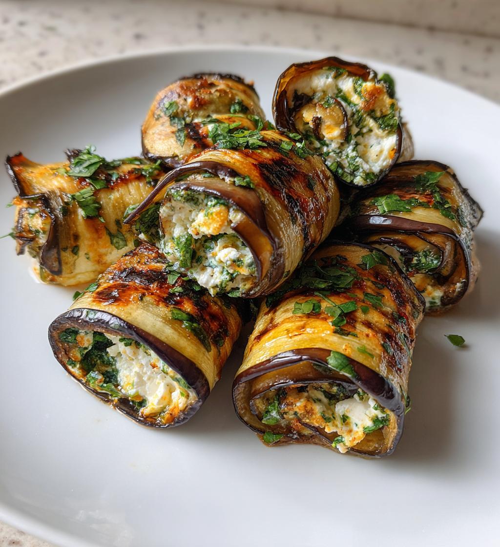 Rouleaux d'Aubergines Grillées à la Ricotta et aux Herbes - detail 1