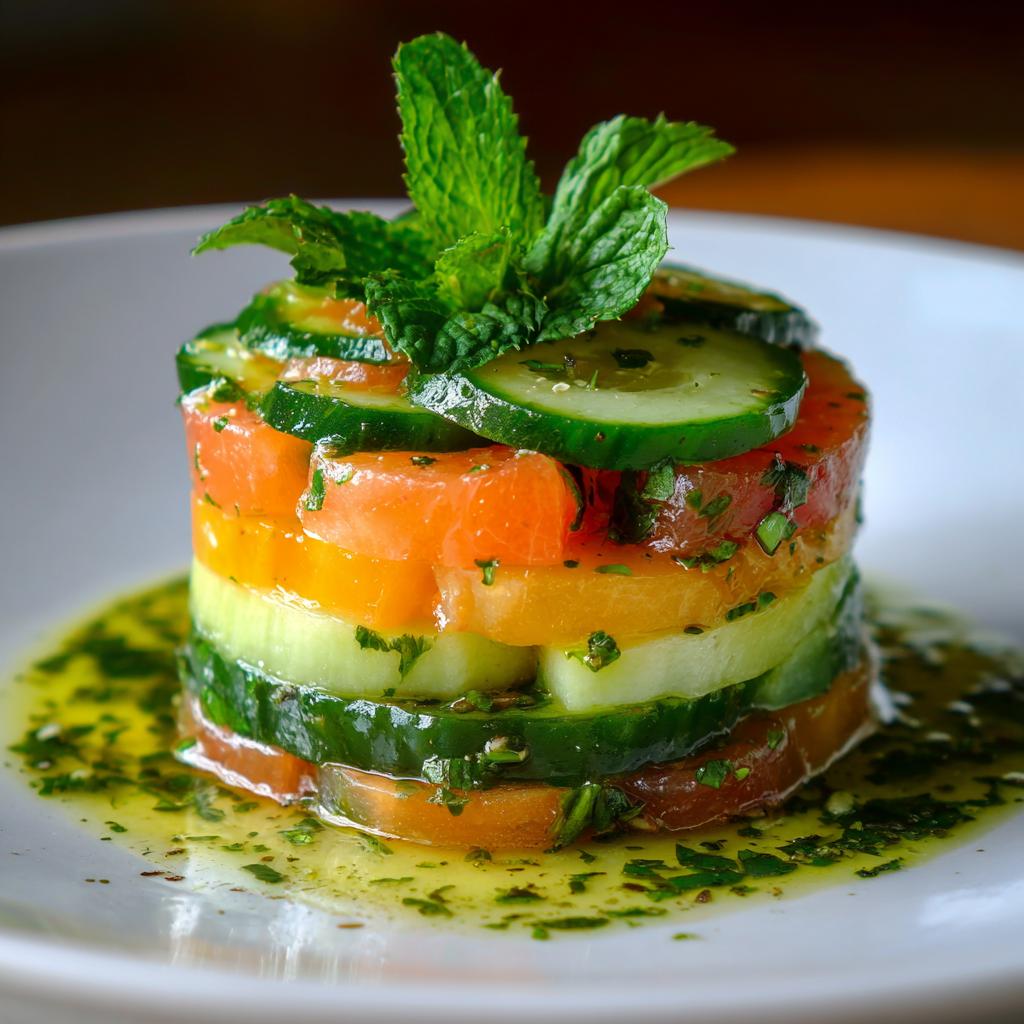 Tartare de Melon et Concombre à l'Huile de Menthe - detail 1