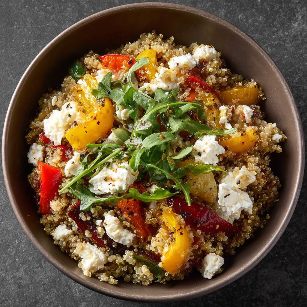 Bol de Quinoa aux Poivrons, Fromage de Chèvre et Citron - detail 1