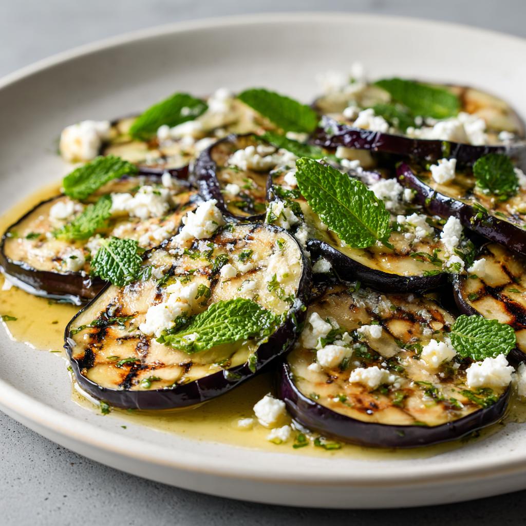 Carpaccio d'Aubergine Grillé avec Feta et Menthe - detail 1