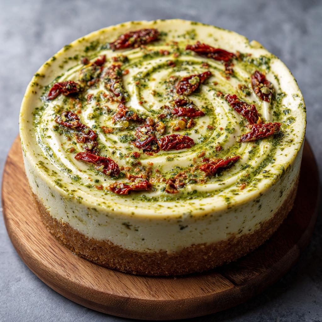 Cheesecake Salé à la Mozzarella, Tomates Séchées et Pesto - detail 1