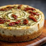 Cheesecake Salé à la Mozzarella, Tomates Séchées et Pesto