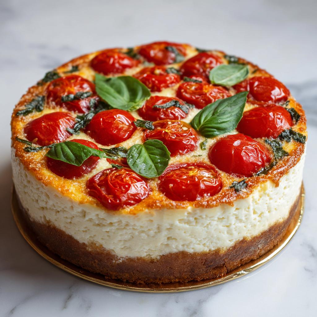 Cheesecake aux Tomates, Basilic et Parmesan