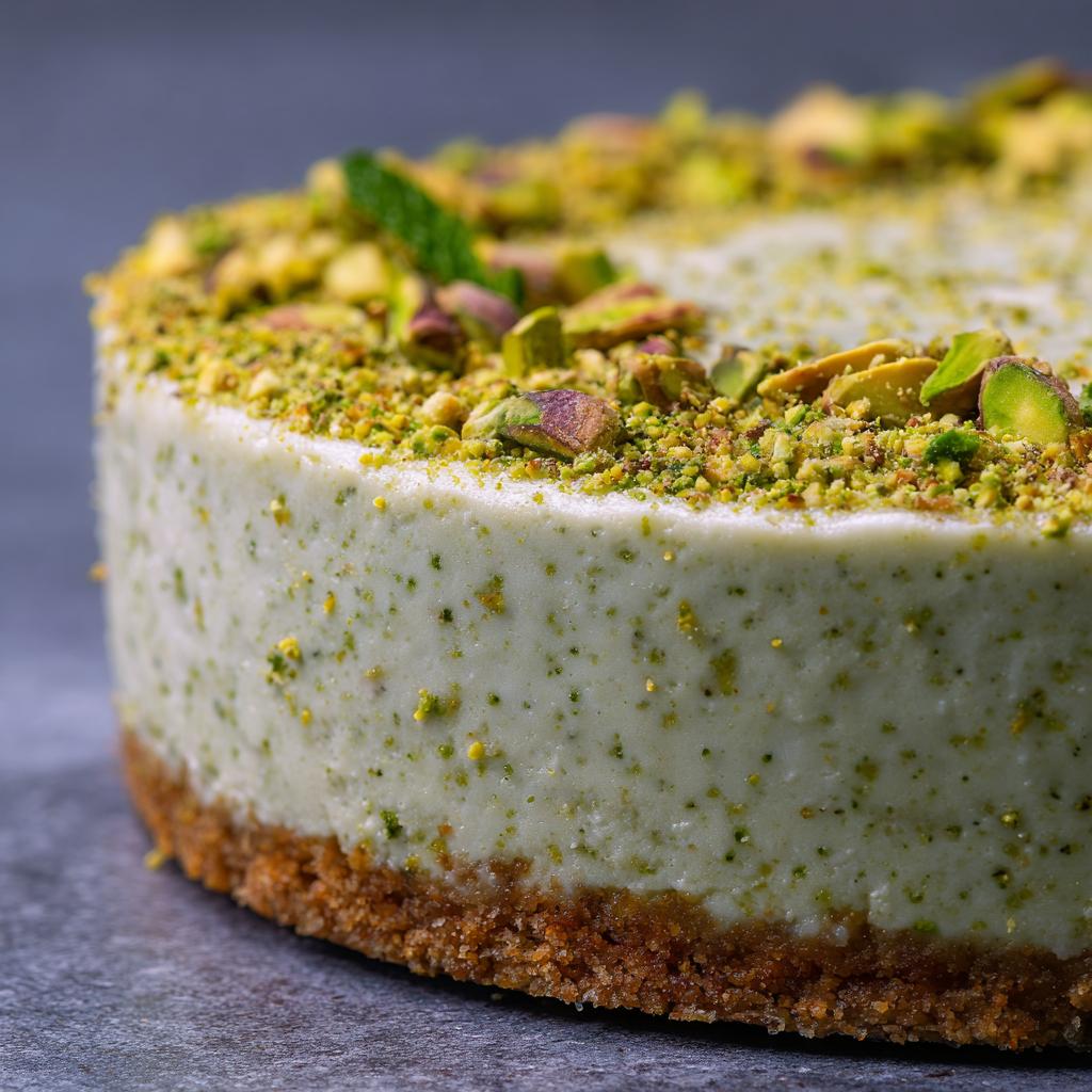 Cheesecake de Courgette, Menthe et Pistaches