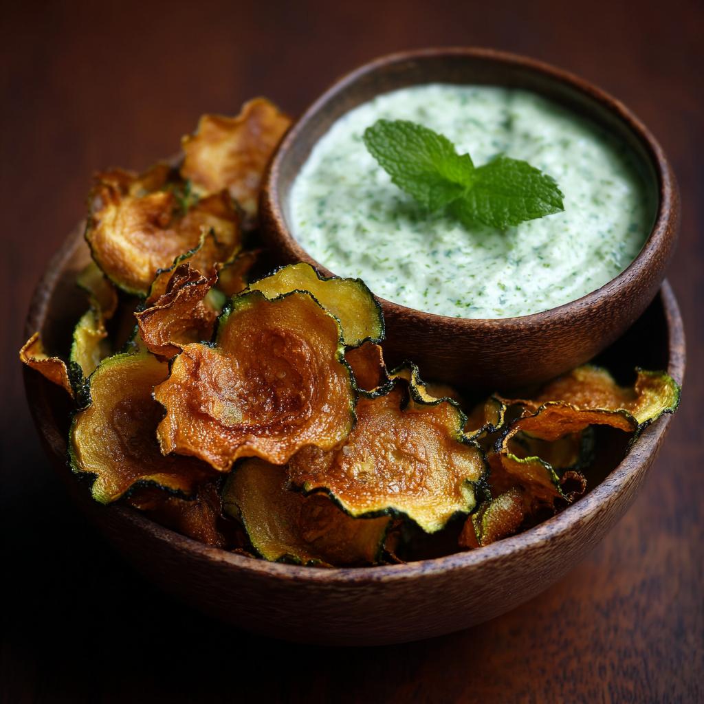 Chips de Courgette avec Dip au Yaourt à la Menthe - detail 1