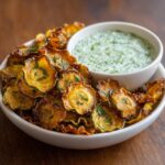 Chips de Courgette avec Dip au Yaourt à la Menthe