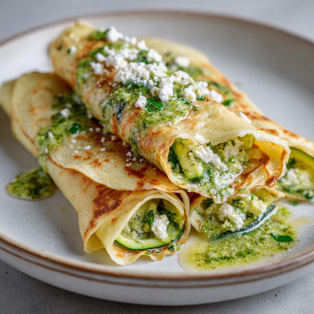 Crêpes de Courgette et Feta avec Sauce à la Menthe - detail 1