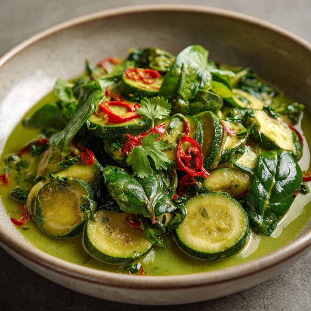 Curry Vert aux Courgettes et Épinards