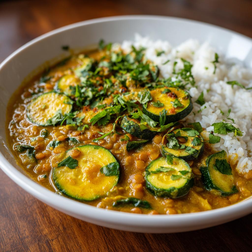 Curry de Courgette Douce et Lentilles Rouges