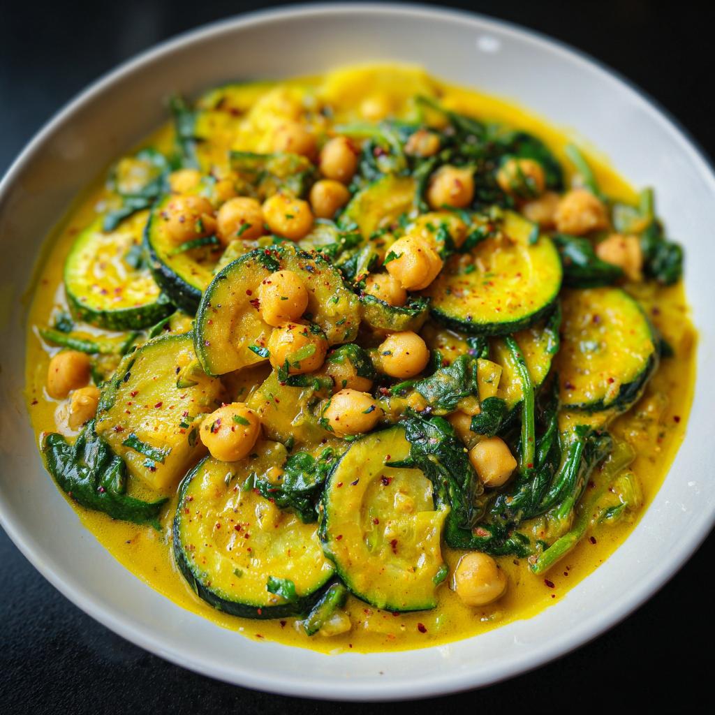 Curry de Courgette Jaune et Pois Chiches