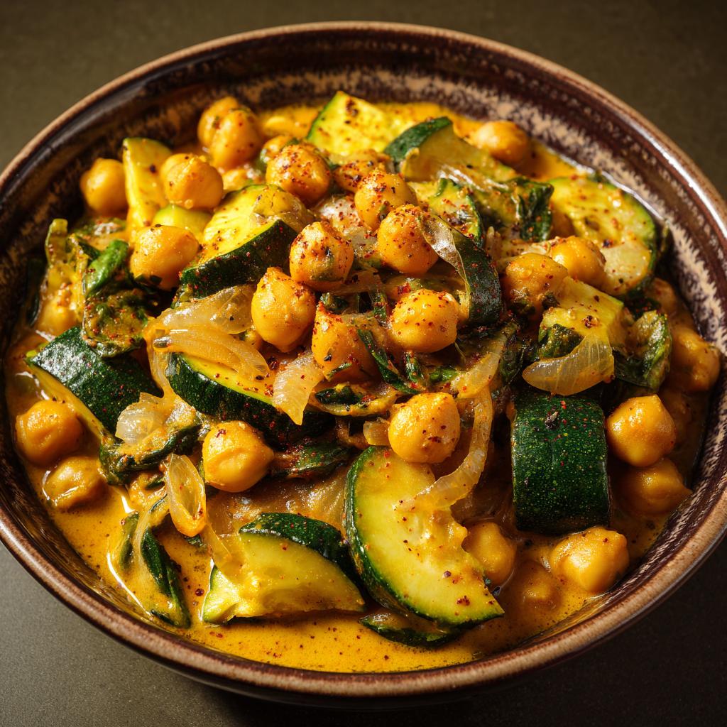 Curry de Pois Chiches au Madras et Courgettes