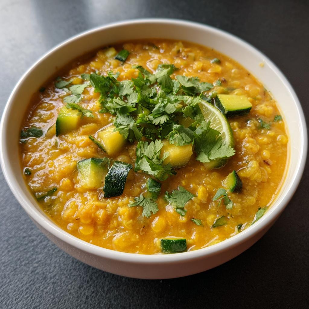 Dahl de Lentilles Corail Courgette Gingembre