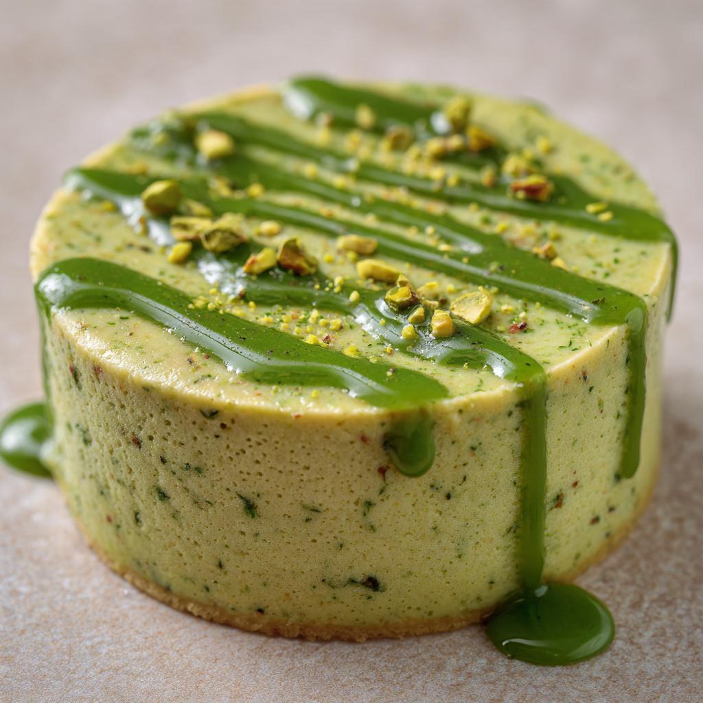Flan de Courgette au Basilic avec Crème de Pistache