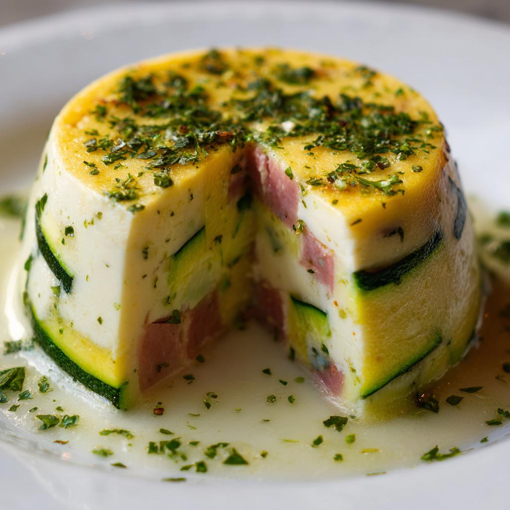 Flan léger aux courgettes, jambon et mozzarella