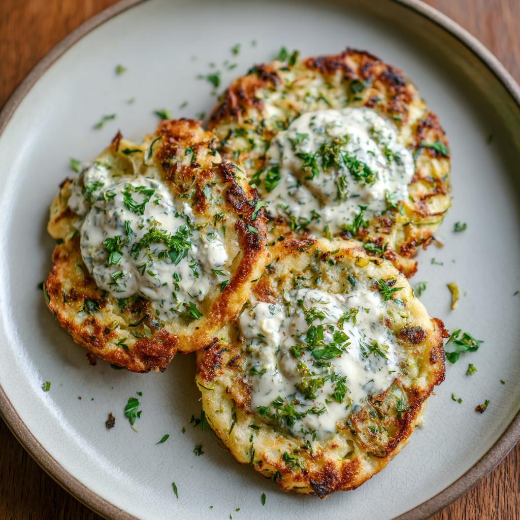 Galettes de Courgettes à la Ricotta avec Sauce au Yaourt - detail 1