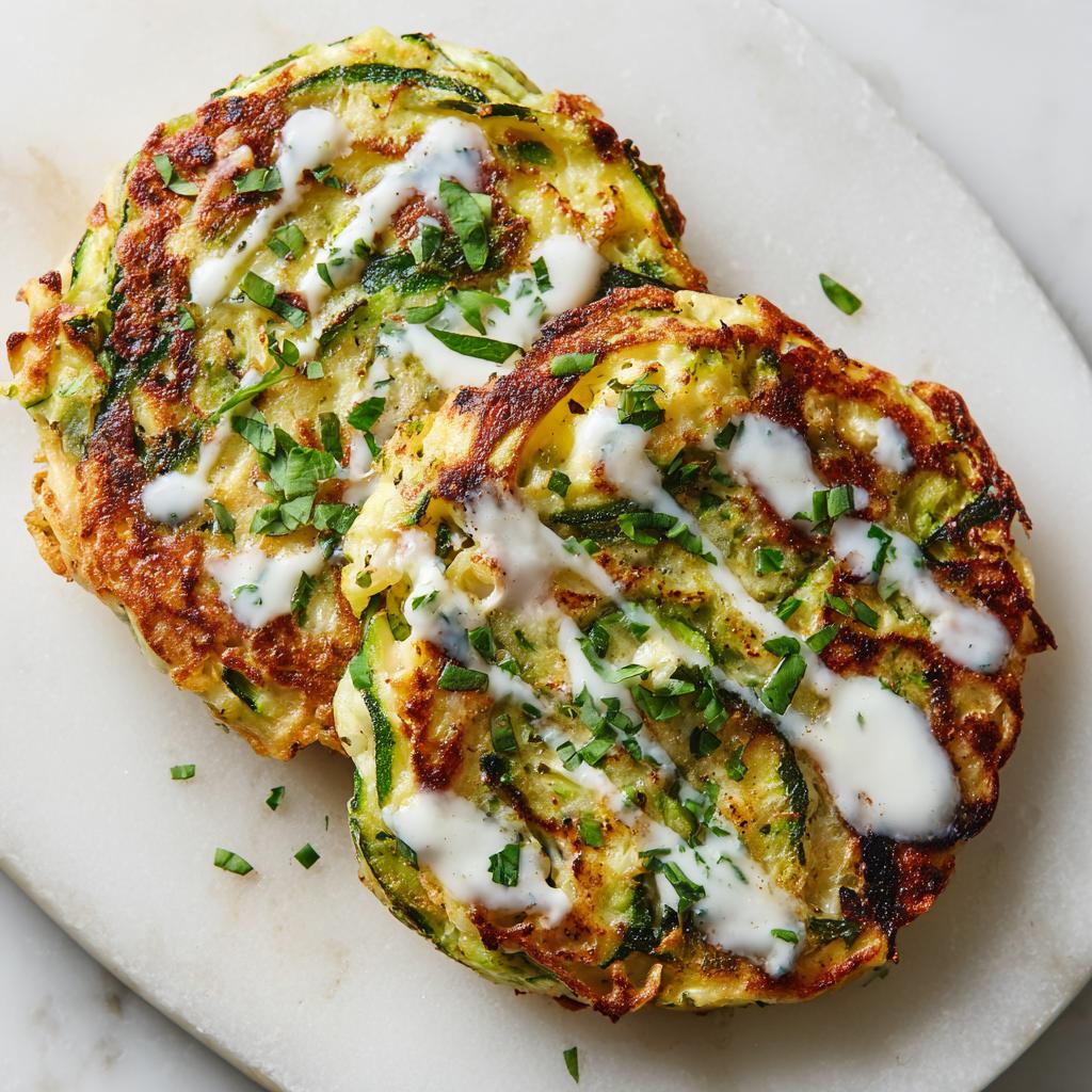 Galettes de Courgettes à la Ricotta avec Sauce au Yaourt