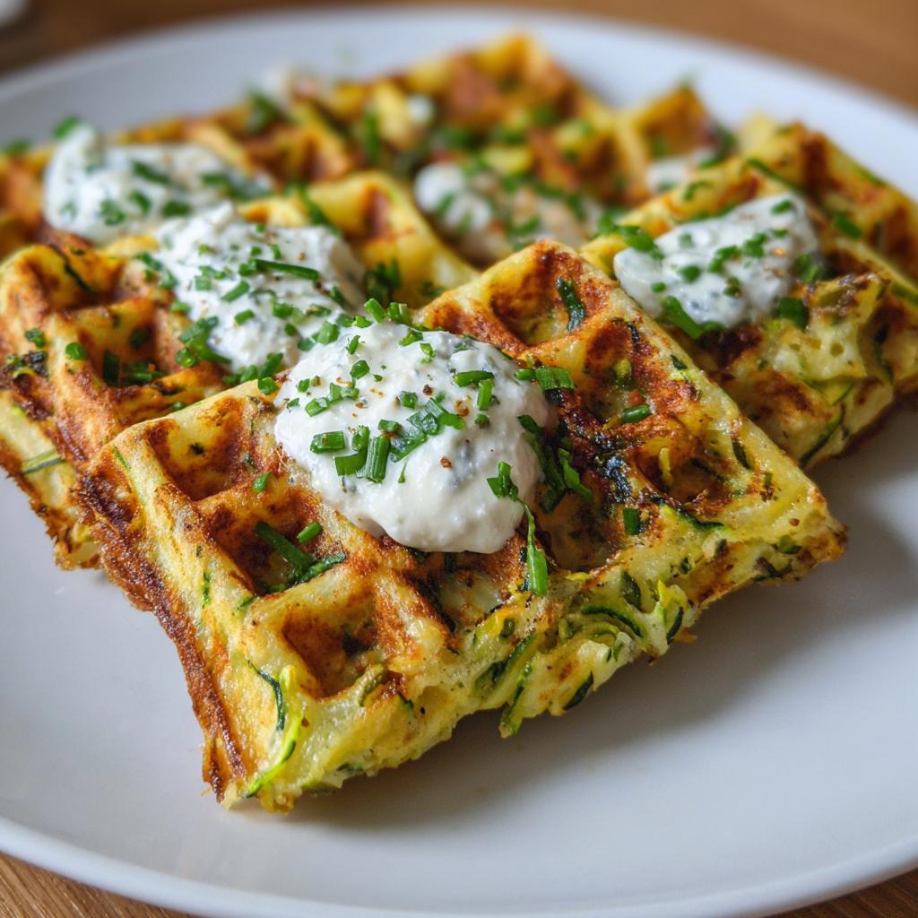 Gaufres de Courgette au Parmesan avec Crème de Basilic - detail 1