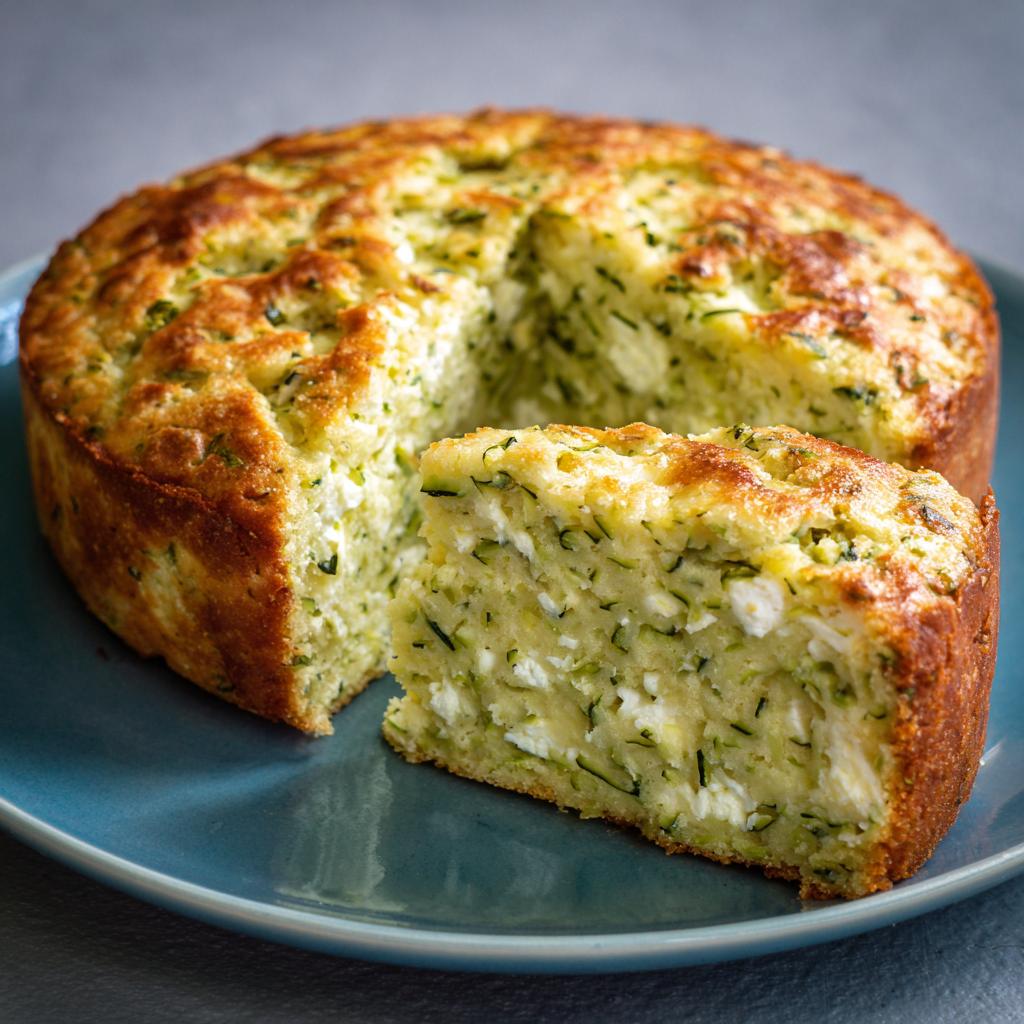 Gâteau Moelleux à la Feta, Courgette et Citron