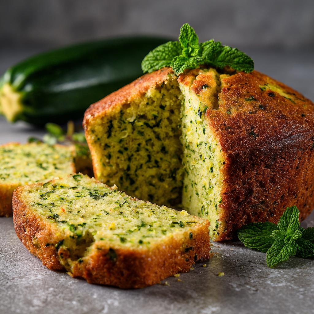 Gâteau aux Courgettes, Menthe et Amandes - detail 1
