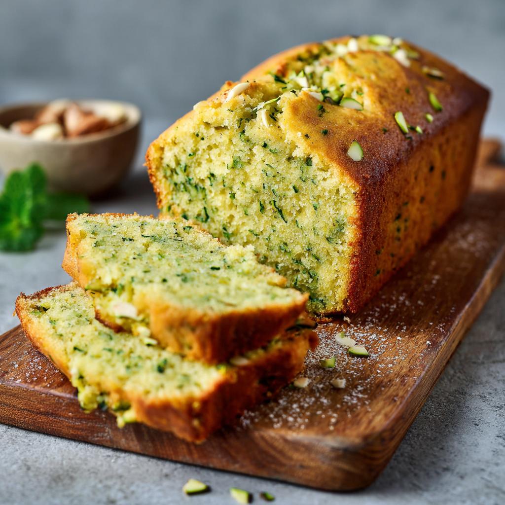 Gâteau aux Courgettes, Menthe et Amandes