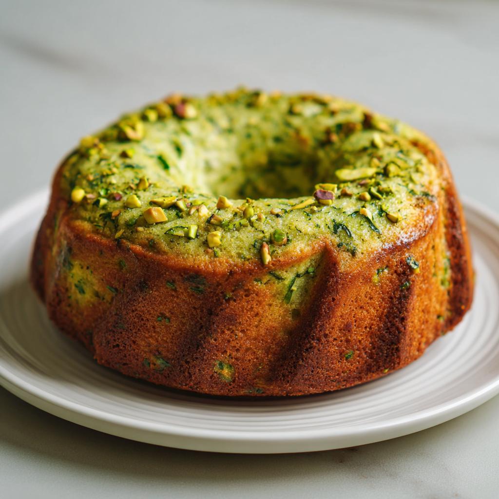 Gâteau de Courgette, Basilic et Pistaches