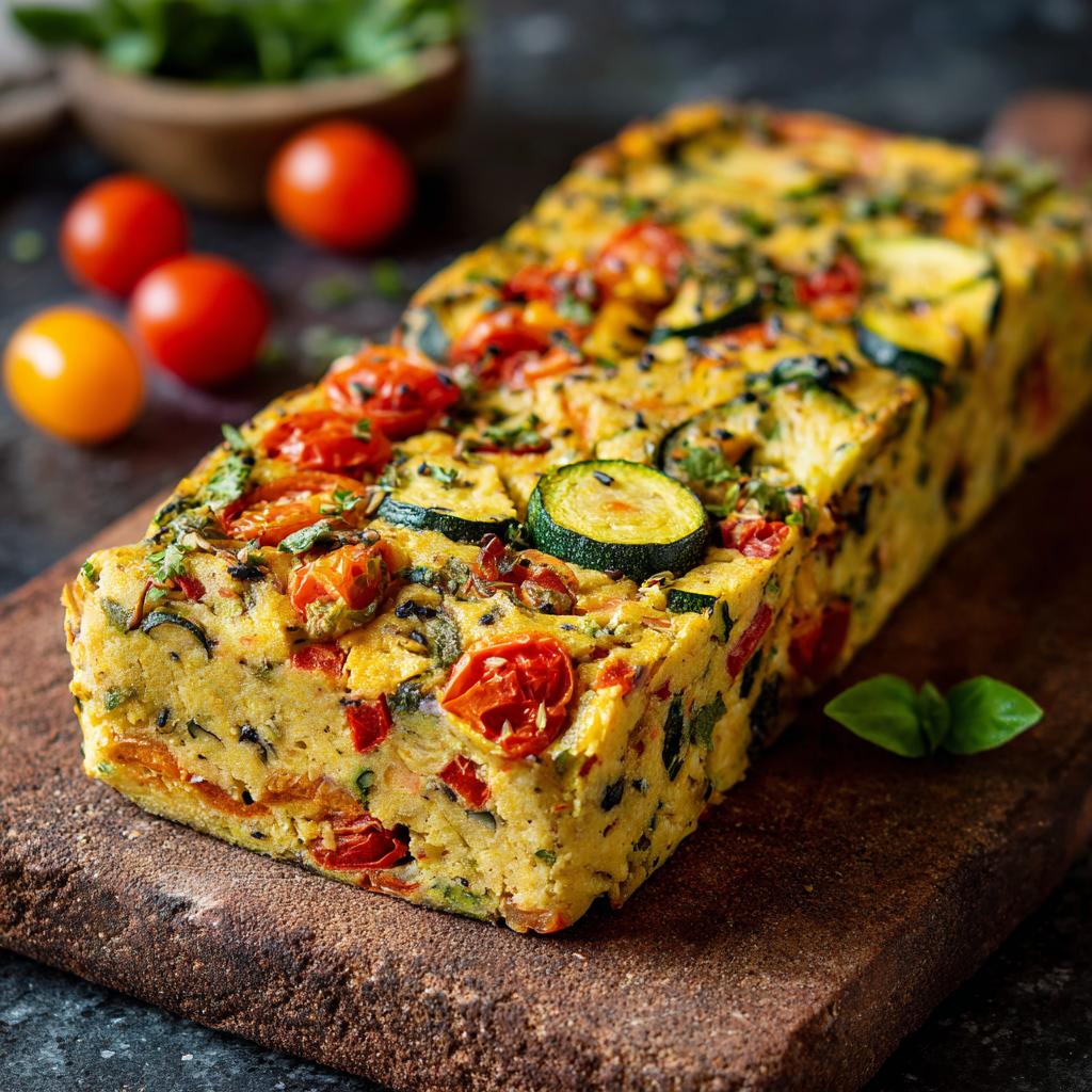 Gâteau de Légumes d'Été aux Amandes et Basilic