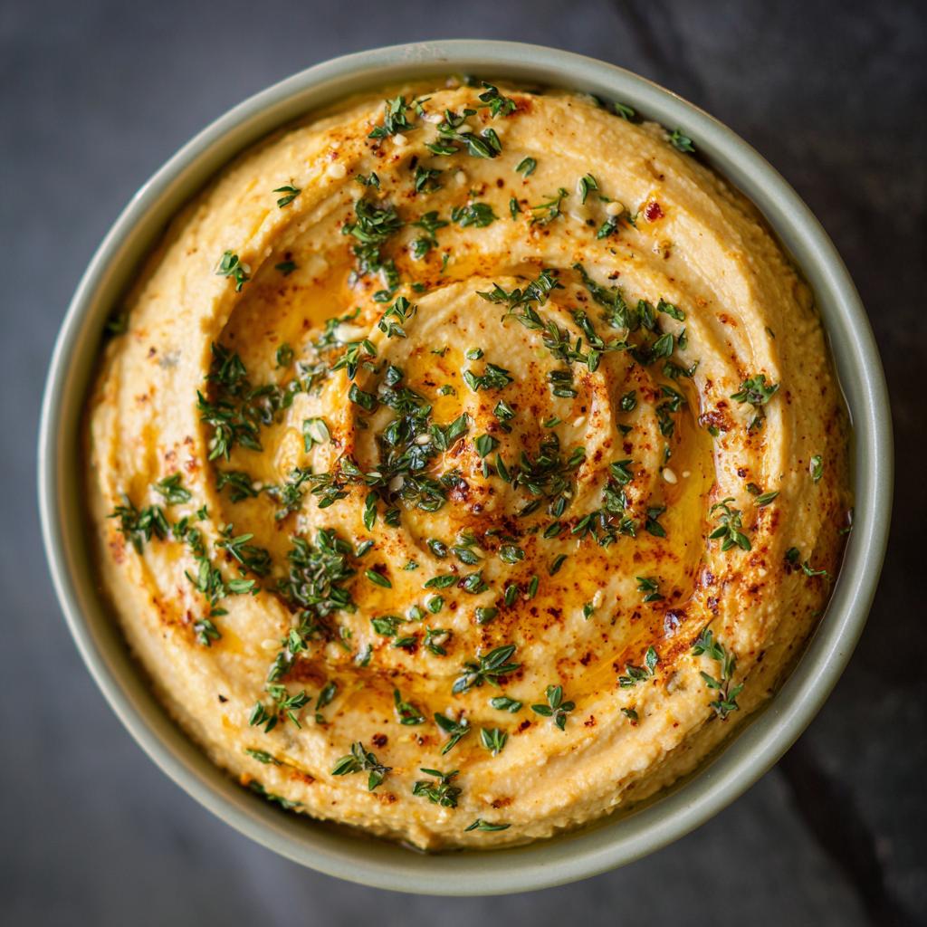 Houmous de Pêches Rôties au Thym
