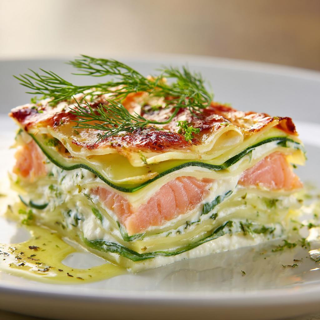 Lasagne froide au saumon fumé et concombre - detail 1