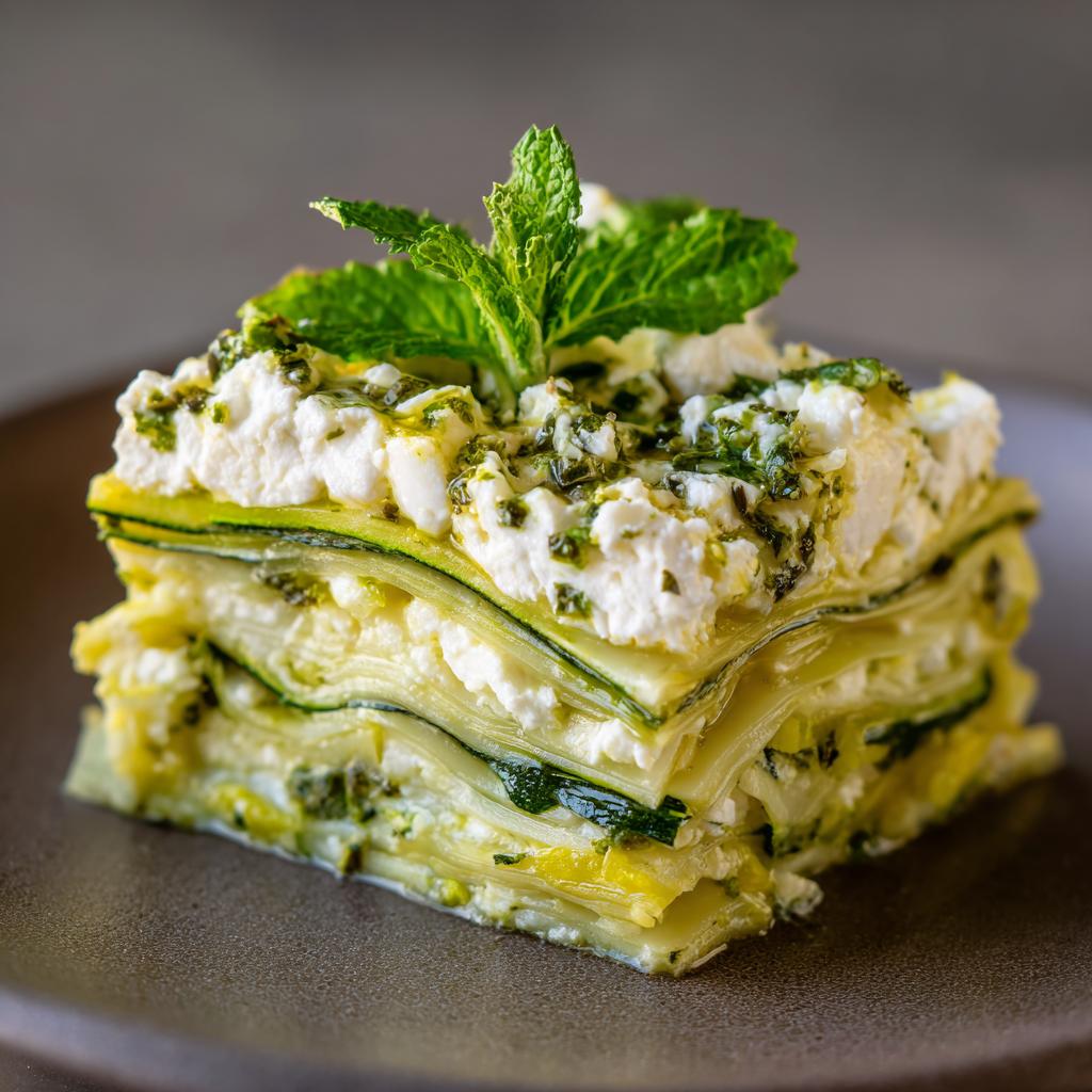 Lasagne froide aux courgettes, feta et menthe - detail 1