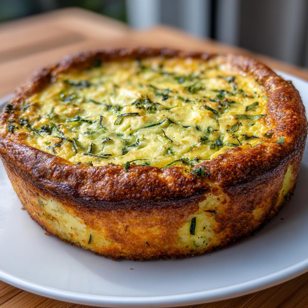 Quiche sans croûte aux courgettes, basilic et ricotta
