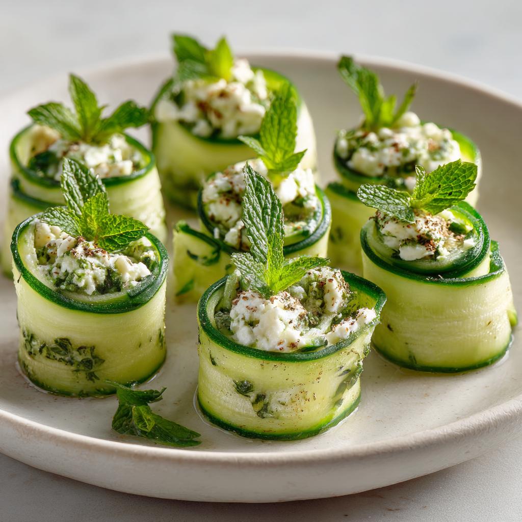 Rouleaux de Concombre au Fromage de Chèvre et Pesto