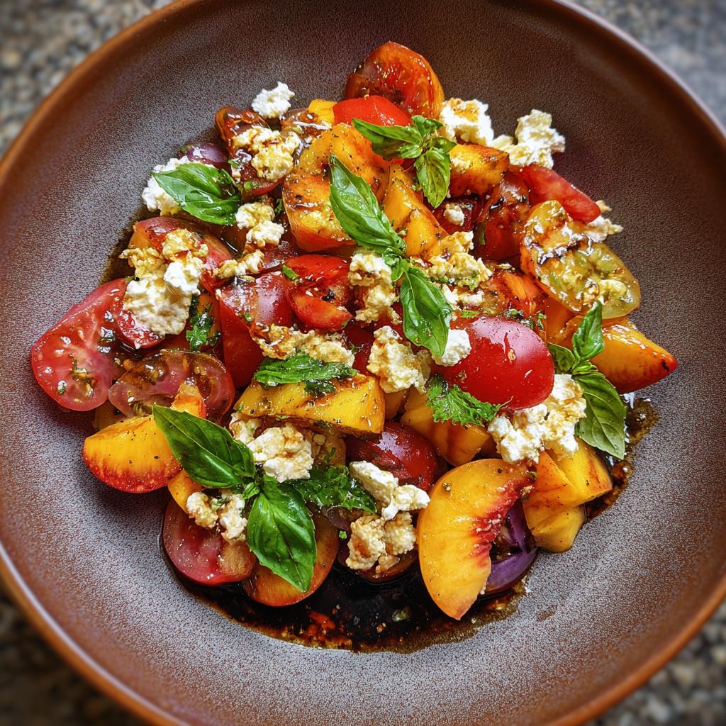 Salade Colorée de Tomates, Pêches et Feta - detail 1