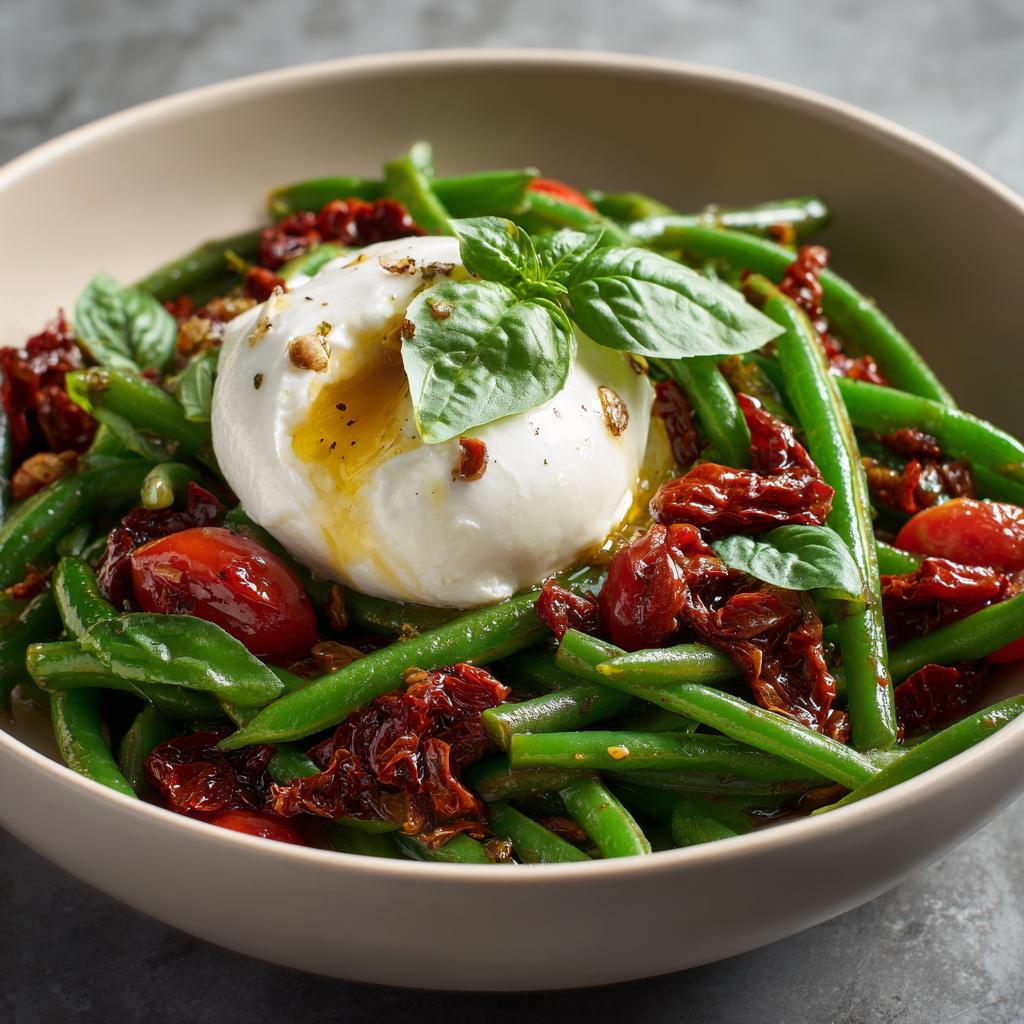 Salade Haricots Tomates Séchées Burrata
