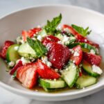 Salade de Fraises, Concombre et Feta