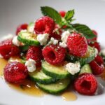 Salade de Framboises, Concombre et Feta
