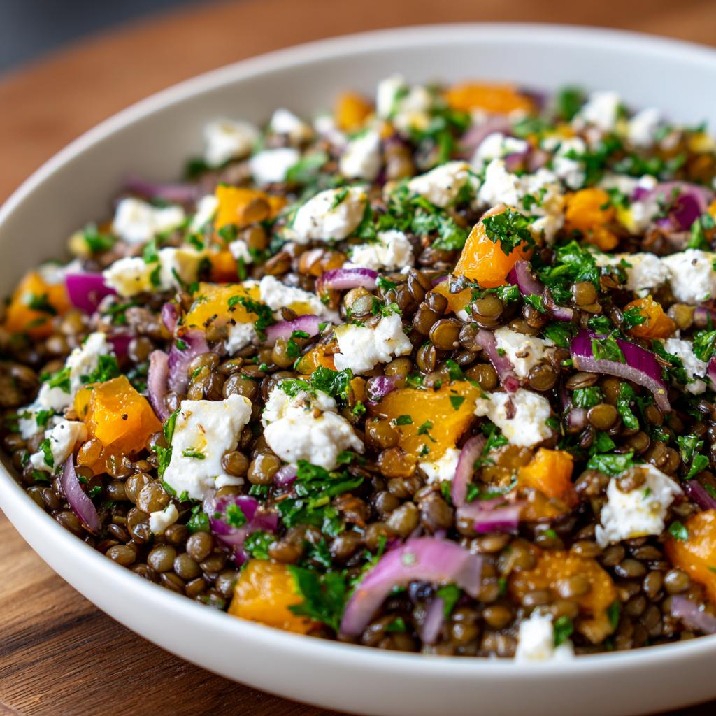 Salade de Lentilles aux Abricots et Fromage de Chèvre